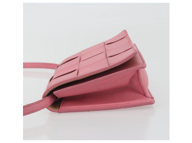 Bolso de hombro BOTTEGA VENETA MAXI INTRECCIATO Cassette Pink Gold Auth bs36741 Rosa Dorado - vista 5
