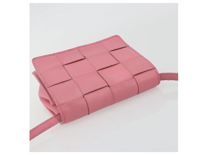 Bolso de hombro BOTTEGA VENETA MAXI INTRECCIATO Cassette Pink Gold Auth bs36741 Rosa Dorado - vista 6