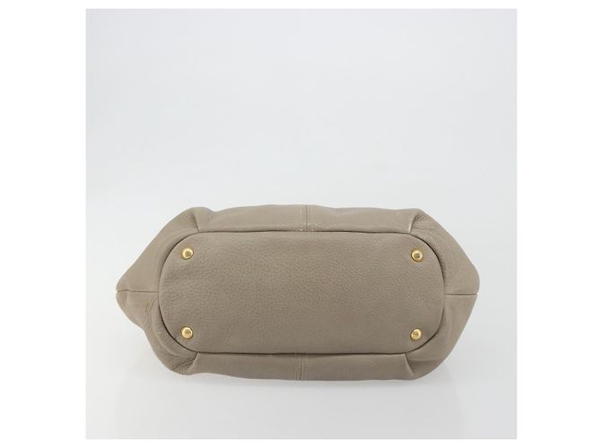 Borsa PRADA in pelle beige tono oro Auth 195487 - vista 11