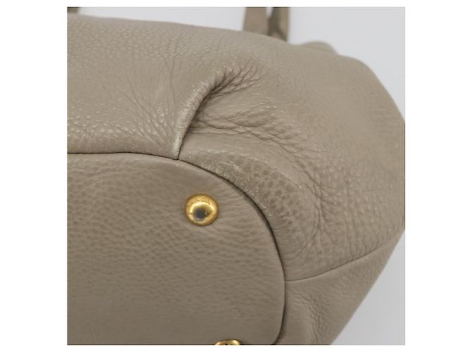 Borsa PRADA in pelle beige tono oro Auth 195487 - vista 12