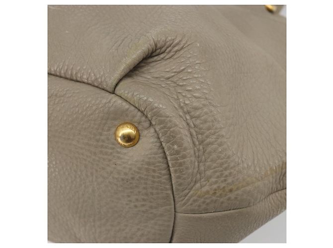 Borsa PRADA in pelle beige tono oro Auth 195487 - vista 14
