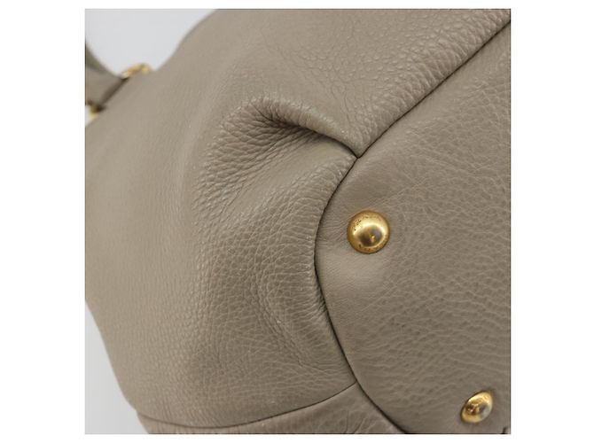 Borsa PRADA in pelle beige tono oro Auth 195487 - vista 15