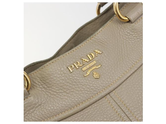 Borsa PRADA in pelle beige tono oro Auth 195487 - vista 16