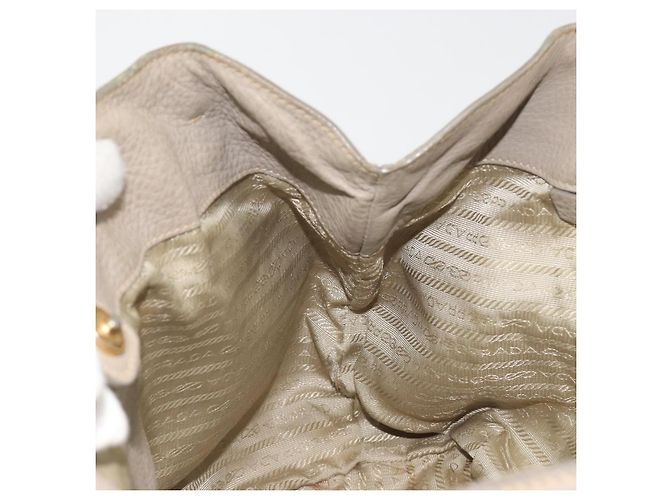 Borsa PRADA in pelle beige tono oro Auth 195487 - vista 20