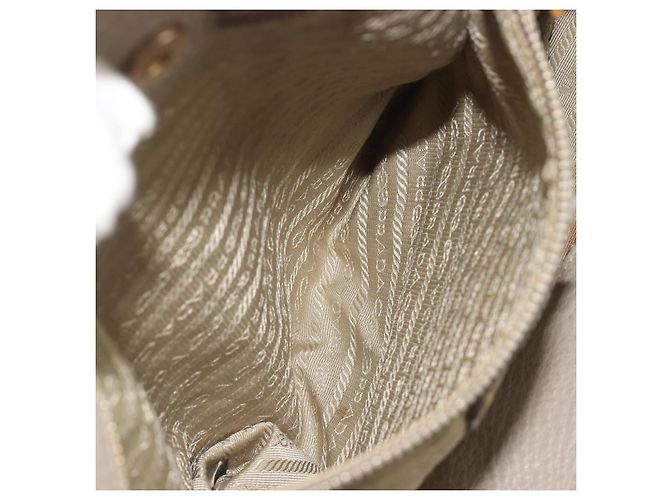 Borsa PRADA in pelle beige tono oro Auth 195487 - vista 22