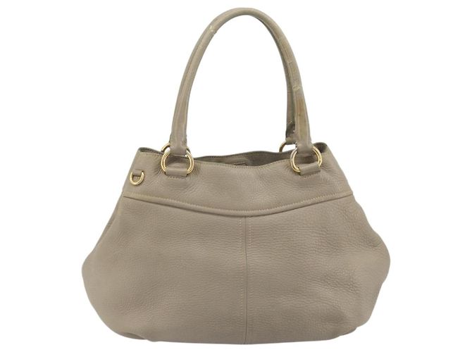 Borsa PRADA in pelle beige tono oro Auth 195487 - vista 3