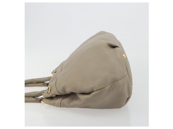 Borsa PRADA in pelle beige tono oro Auth 195487 - vista 5