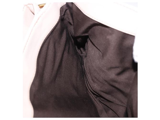 Borsa a tracolla con catena Miu Miu Pelle Beige Tono Oro Auth 195430A - vista 24