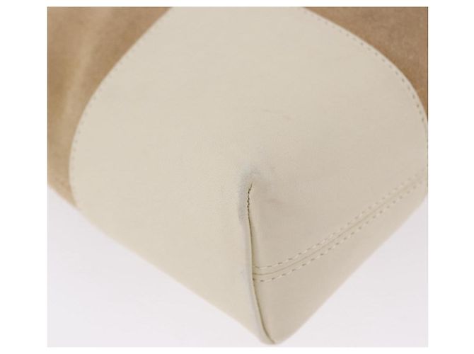 Borsa a tracolla LOEWE Anagram Suede Beige Gold Tone Auth 195760V - vista 16