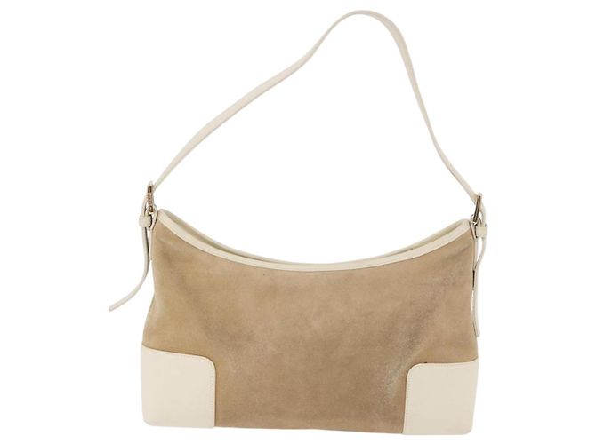 Borsa a tracolla LOEWE Anagram Suede Beige Gold Tone Auth 195760V - vista 2
