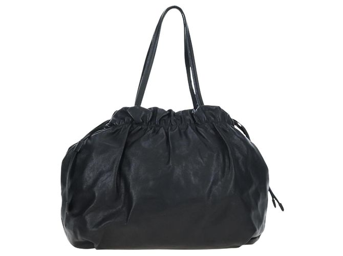 Ribbon Borsa a mano PRADA con nastro laterale in pelle nera e oro BR4240 Auth am12234V Nero D'oro - vista 3