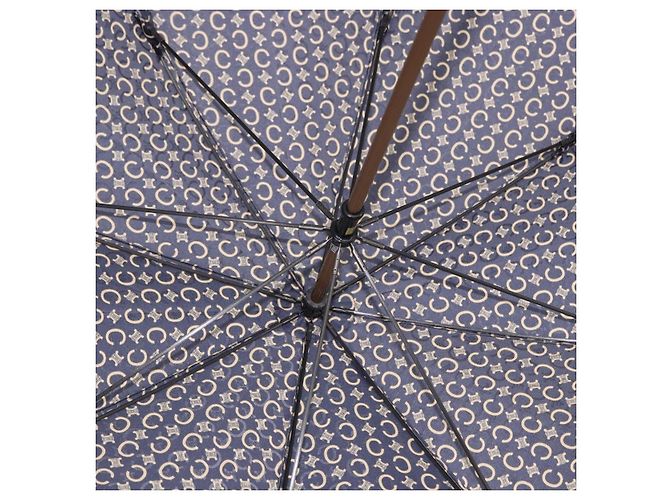 Céline Parapluie CELINE C Macadam Canvas Nylon Blanc Or Auth 193721M Doré - vue 10