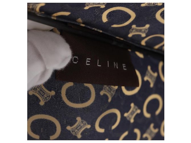 Céline Parapluie CELINE C Macadam Canvas Nylon Blanc Or Auth 193721M Doré - vue 13