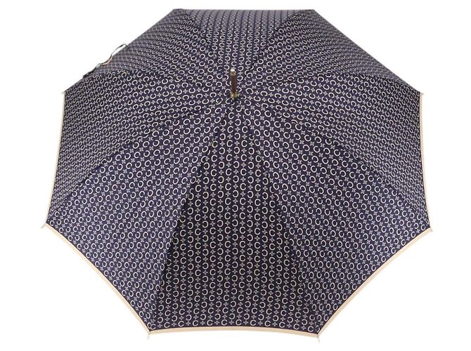 Céline Parapluie CELINE C Macadam Canvas Nylon Blanc Or Auth 193721M Doré - vue 2