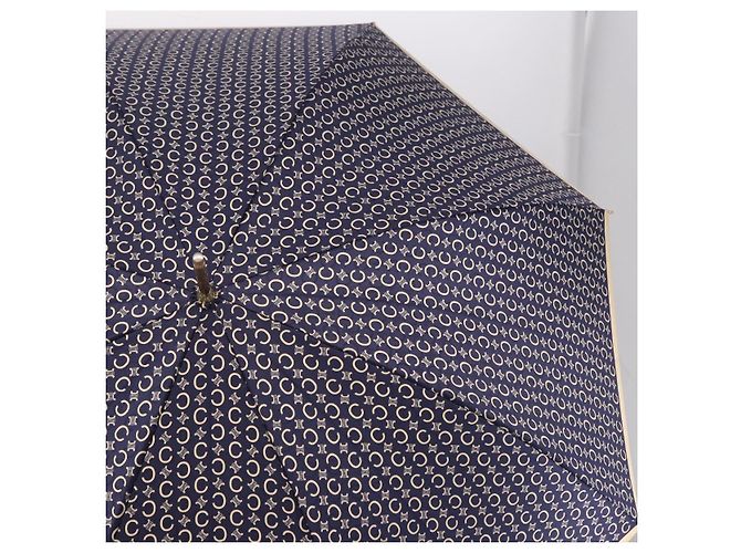 Céline Parapluie CELINE C Macadam Canvas Nylon Blanc Or Auth 193721M Doré - vue 4