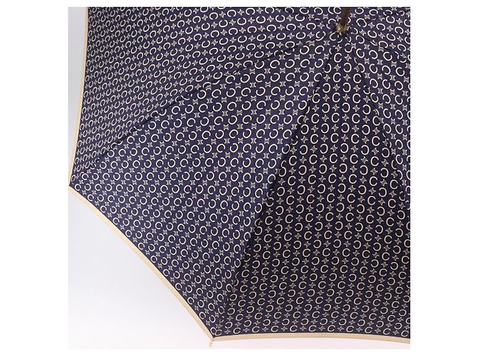 Céline Parapluie CELINE C Macadam Canvas Nylon Blanc Or Auth 193721M Doré - vue 5