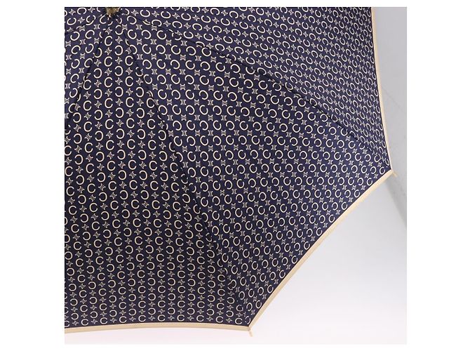 Céline Parapluie CELINE C Macadam Canvas Nylon Blanc Or Auth 193721M Doré - vue 6