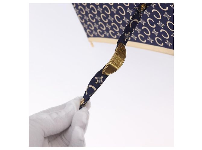 Céline Parapluie CELINE C Macadam Canvas Nylon Blanc Or Auth 193721M Doré - vue 8