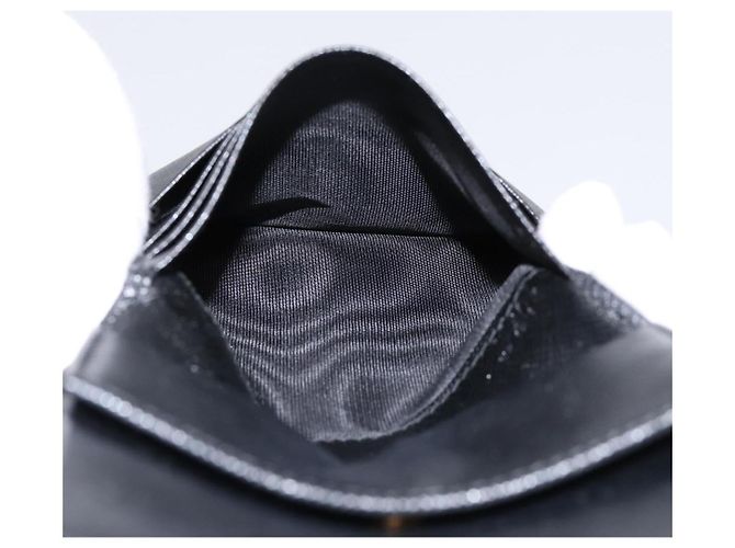 Saffiano Portafoglio Compatto PRADA Pelle Safiano Nero Oro Auth 196043A D'oro - vista 16