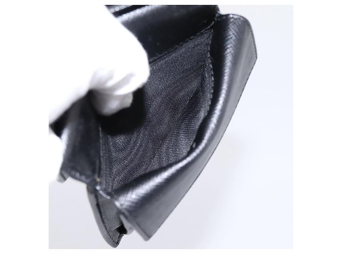 Saffiano Portafoglio Compatto PRADA Pelle Safiano Nero Oro Auth 196043A D'oro - vista 17