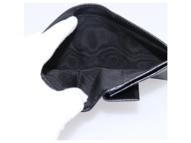 Saffiano Portafoglio Compatto PRADA Pelle Safiano Nero Oro Auth 196043A D'oro - vista 19