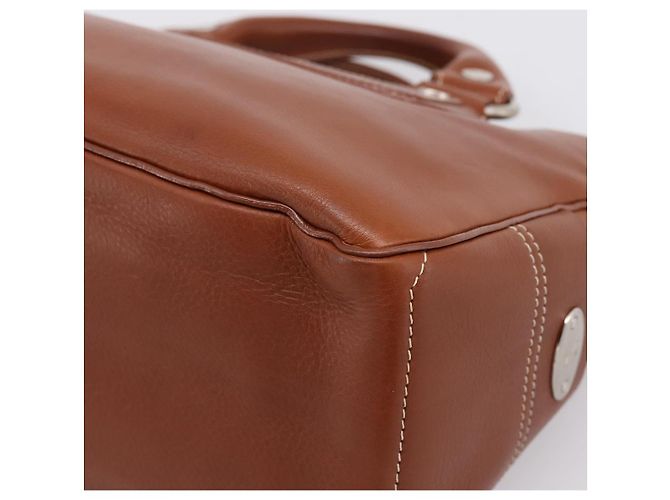 Céline Borsa a mano CELINE Boogie Bag in pelle marrone argento Auth BA14938A - vista 12