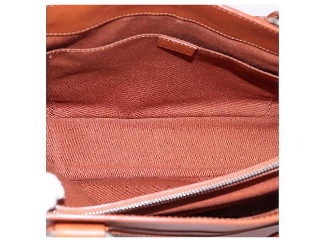 Céline Borsa a mano CELINE Boogie Bag in pelle marrone argento Auth BA14938A - vista 15