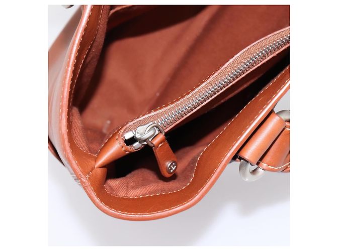 Céline Borsa a mano CELINE Boogie Bag in pelle marrone argento Auth BA14938A - vista 19