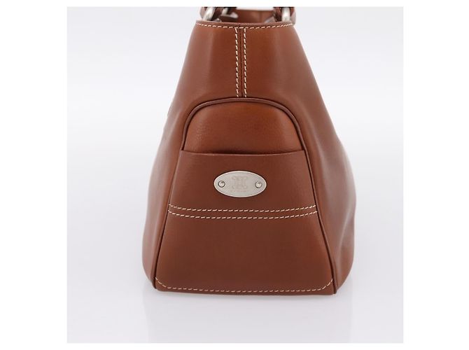 Céline Borsa a mano CELINE Boogie Bag in pelle marrone argento Auth BA14938A - vista 4
