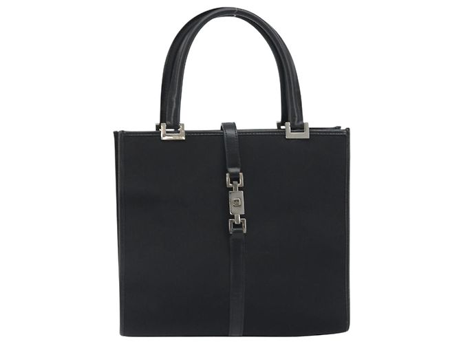 GUCCI Jackie Handtasche Canvas Black Silver 002 1065 Auth 195423A Schwarz Silber - Ansicht 2