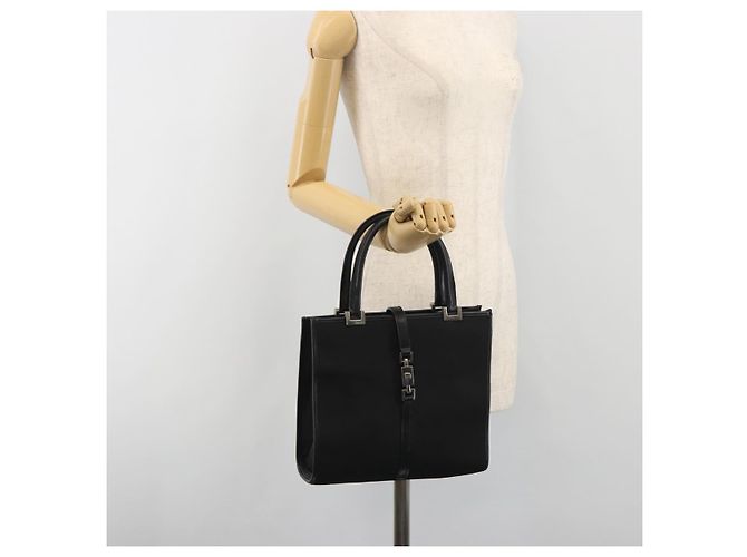 GUCCI Jackie Handtasche Canvas Black Silver 002 1065 Auth 195423A Schwarz Silber - Ansicht 23