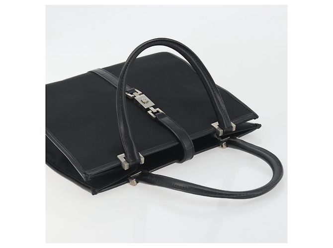 GUCCI Jackie Handtasche Canvas Black Silver 002 1065 Auth 195423A Schwarz Silber - Ansicht 6