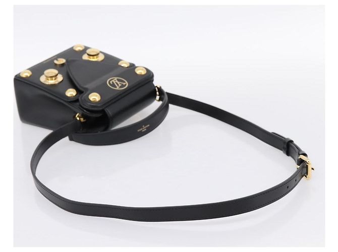 LOUIS VUITTON S Lock Bag Borsa a Mano Pelle Nero M82214 LV Auth ka5674SAM - vista 9