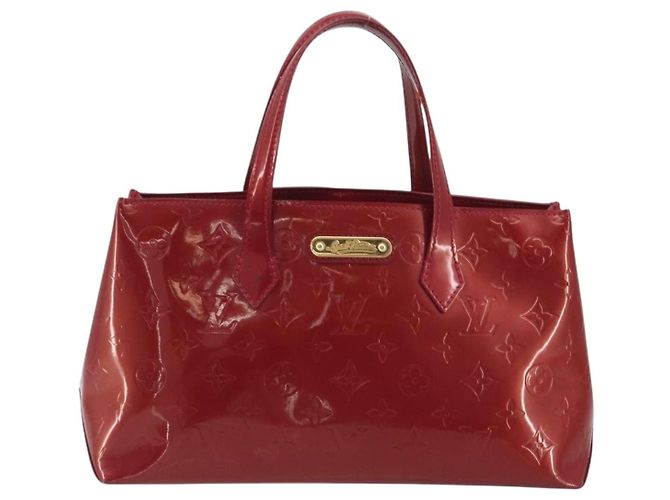 Borsa LOUIS VUITTON Monogram Vernis Wilshire PM Pomme D'amour M93642 Auth 195049A Rosso - vista 2