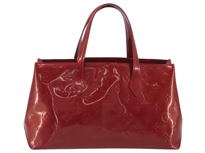 Borsa LOUIS VUITTON Monogram Vernis Wilshire PM Pomme D'amour M93642 Auth 195049A Rosso - vista 3