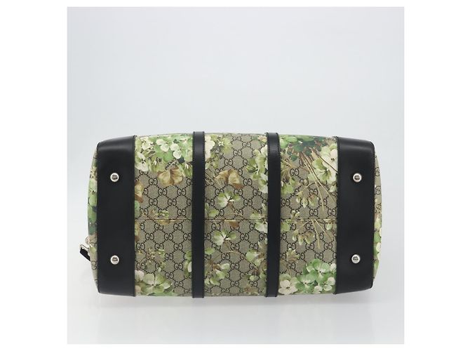 Borsa Boston GUCCI GG Supreme Blooms PVC 2way Beige Silver 406380 Auth 192425A Argento - vista 11