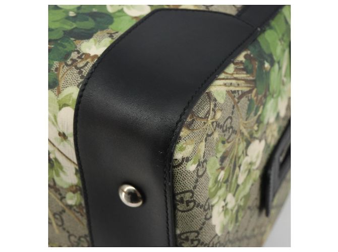 Borsa Boston GUCCI GG Supreme Blooms PVC 2way Beige Silver 406380 Auth 192425A Argento - vista 12