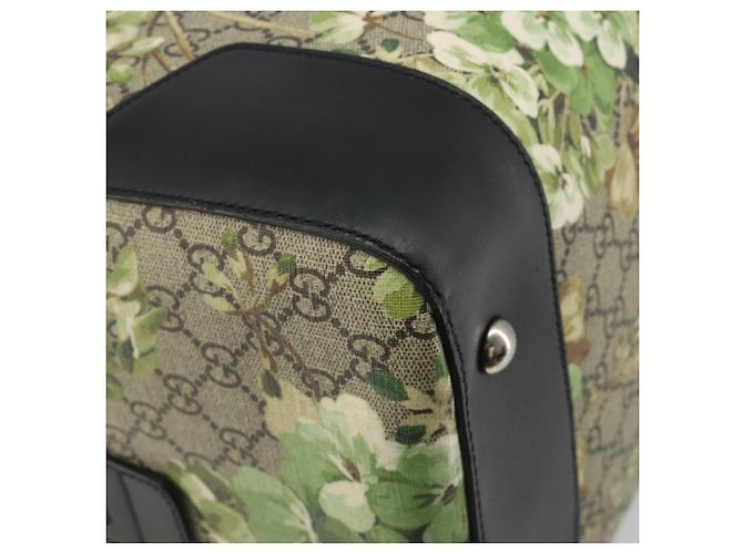 Borsa Boston GUCCI GG Supreme Blooms PVC 2way Beige Silver 406380 Auth 192425A Argento - vista 13