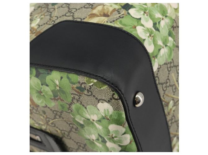 Borsa Boston GUCCI GG Supreme Blooms PVC 2way Beige Silver 406380 Auth 192425A Argento - vista 15