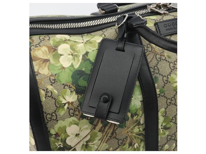 Borsa Boston GUCCI GG Supreme Blooms PVC 2way Beige Silver 406380 Auth 192425A Argento - vista 17