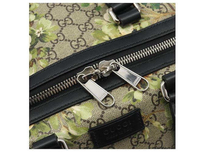 Borsa Boston GUCCI GG Supreme Blooms PVC 2way Beige Silver 406380 Auth 192425A Argento - vista 18