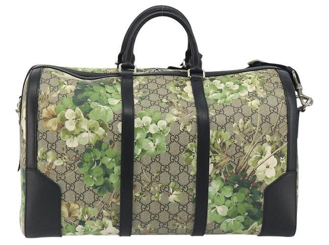 Borsa Boston GUCCI GG Supreme Blooms PVC 2way Beige Silver 406380 Auth 192425A Argento - vista 3