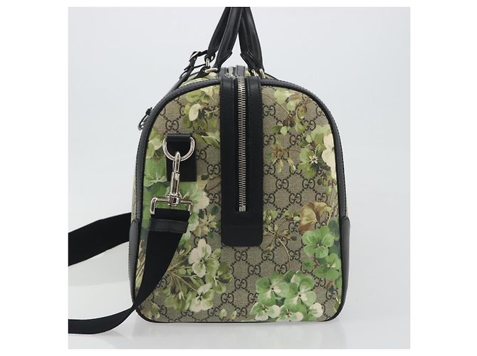 Borsa Boston GUCCI GG Supreme Blooms PVC 2way Beige Silver 406380 Auth 192425A Argento - vista 4