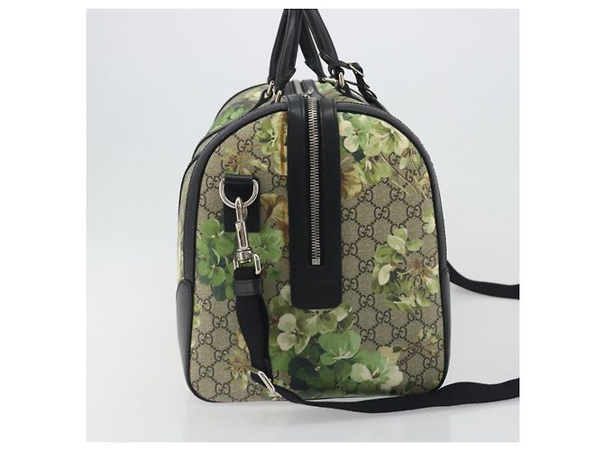 Borsa Boston GUCCI GG Supreme Blooms PVC 2way Beige Silver 406380 Auth 192425A Argento - vista 5