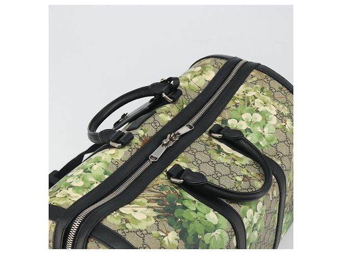 Borsa Boston GUCCI GG Supreme Blooms PVC 2way Beige Silver 406380 Auth 192425A Argento - vista 6