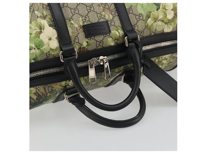 Borsa Boston GUCCI GG Supreme Blooms PVC 2way Beige Silver 406380 Auth 192425A Argento - vista 7
