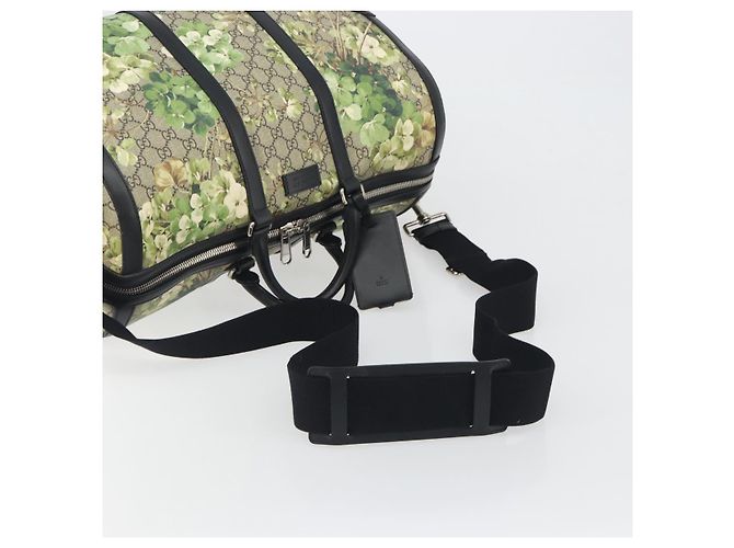 Borsa Boston GUCCI GG Supreme Blooms PVC 2way Beige Silver 406380 Auth 192425A Argento - vista 9