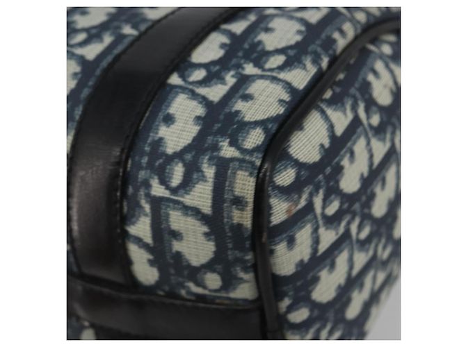 Borsa a mano Christian Dior Trotter Canvas PVC Navy Gold Auth bs36749 D'oro Blu navy - vista 10