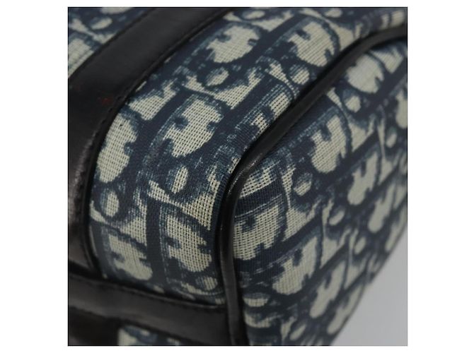 Borsa a mano Christian Dior Trotter Canvas PVC Navy Gold Auth bs36749 D'oro Blu navy - vista 12