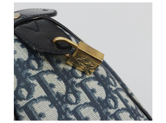 Borsa a mano Christian Dior Trotter Canvas PVC Navy Gold Auth bs36749 D'oro Blu navy - vista 15